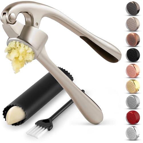 Eco-Friendly Zulay Kitchen top-tier Garlic Press Set - Rust Proof Professional for Daily Use