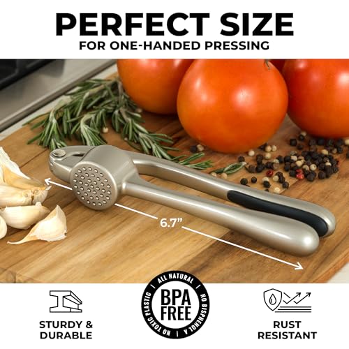 Eco-Friendly Zulay Kitchen top-tier Garlic Press Set - Rust Proof Professional for Daily Use