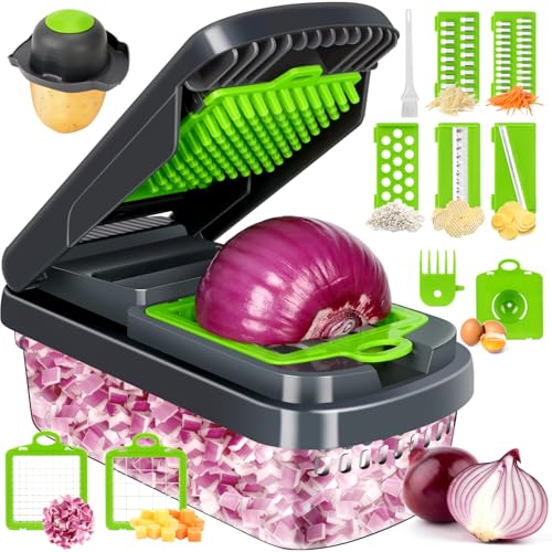 Minimalist Yusshn Vegetable Chopper,12-in-1 Multifunctional Food Chopper,Professional Onion Chopper Collection